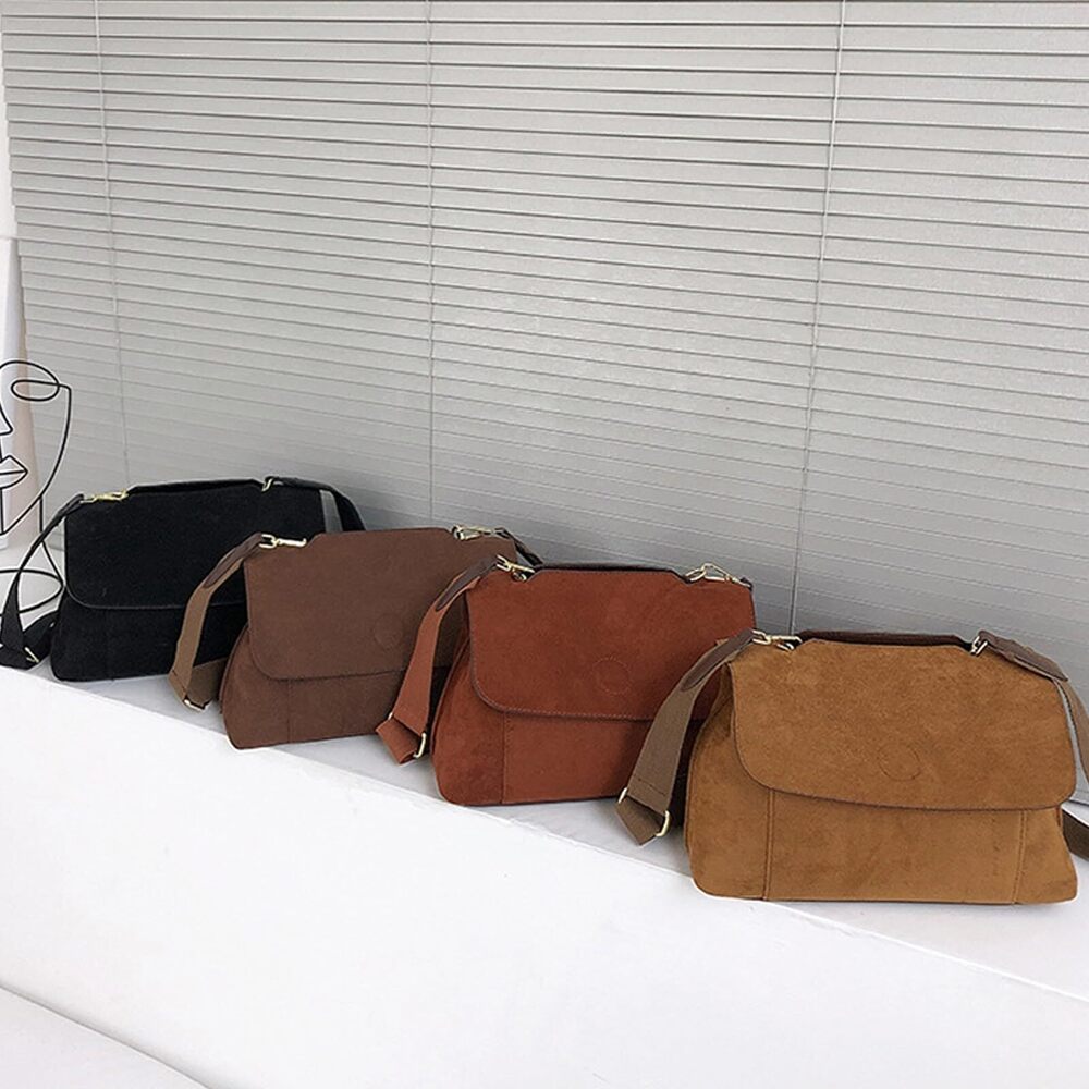 1844 Frosted Shoulder Bag Tote Handbag with Flap Design Medium Capacity - Picture 6 of 6